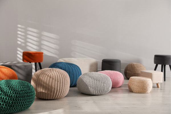 round poufs