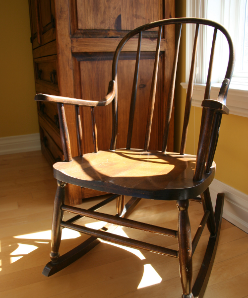 Traditional styling with antique rocking chairs